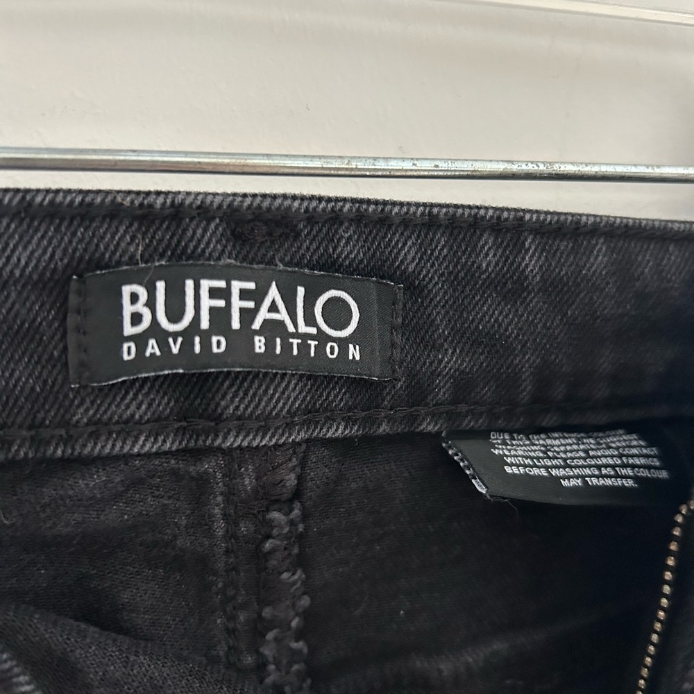 BUFFALO David Bitton Black Denim High Waisted Wide Leg Jeans size 16 NEW - Picture 4 of 10
